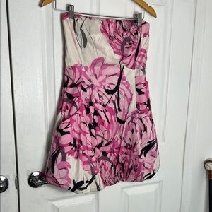 A/X Armani Exchange Pink and Black Strapless Dress